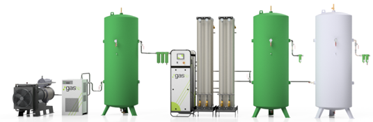 Picture1 Ejemplo de la instalación de un generador dual de GasN2 con accesorios.